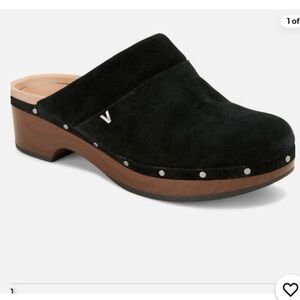 Vionic Kacie Black Suede Clogs